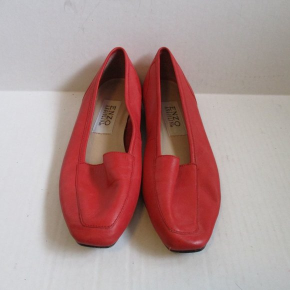 *ENZO Angiolini Orange Peach Tangerine Leather Slip-On Flats - Picture 3 of 8